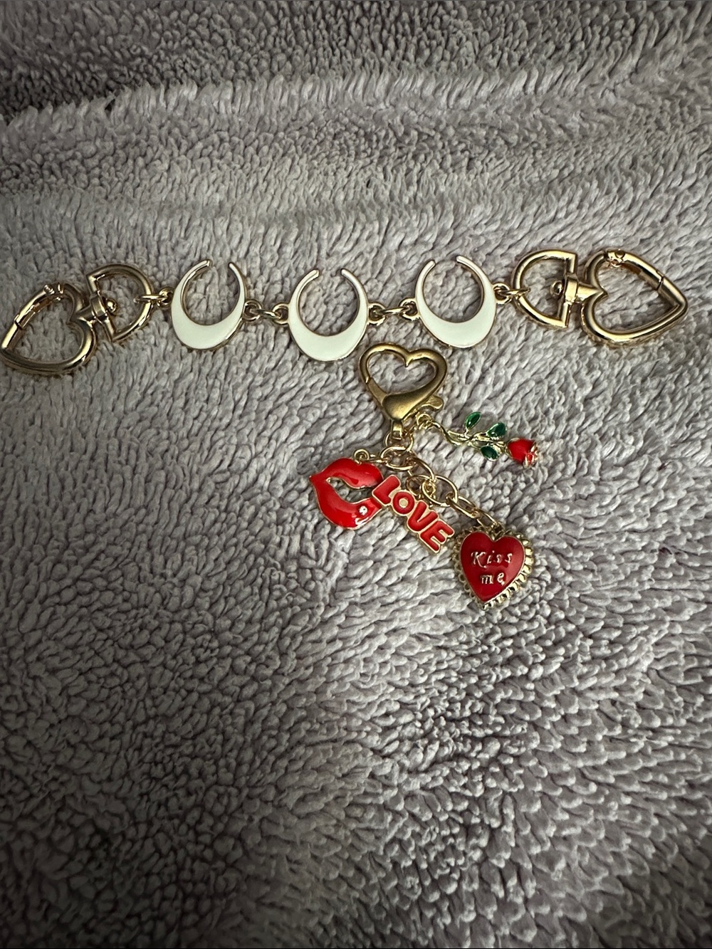 Gold-Tone Heart bag charm and bag extender